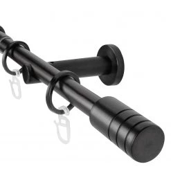 Mydeco Tringle à rideau ext. 16/19 Rillcube - Zamak - Noir - Largeur : 120 cm -Serviettes Soldes 1000330992 220210 030 DETAILS P000000001000330992