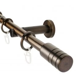 Mydeco Tringle à rideau ext. 16/19 Rillcube - Zamak - Bronze - Largeur : 120 cm