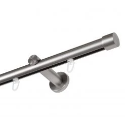 Mydeco Tringle à rideaux 20 mm Profilo - Zamak - Aspect inox - Largeur : 160 cm