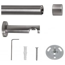 Mydeco Tringle à rideaux 20 mm Profilo - Zamak - Aspect inox - Largeur : 160 cm -Serviettes Soldes 1000331020 220210 050 DETAILS P000000001000331020