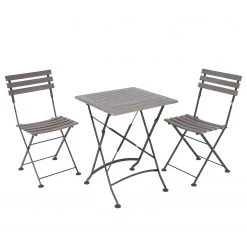 Butlers Chaise de jardin STREET LIFE - Acacia massif / Fer - Gris -Serviettes Soldes 1000339688 220315 034 DETAILS P000000001000339688