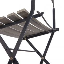 Butlers Chaise de jardin STREET LIFE - Acacia massif / Fer - Gris -Serviettes Soldes 1000339688 220315 036 DETAILS P000000001000339688