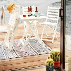 Butlers Chaise de jardin LODGE I - Partiellement en acacia massif - Blanc -Serviettes Soldes 1000339692 220315 022 MOOD DETAILS P000000001000339692 mood