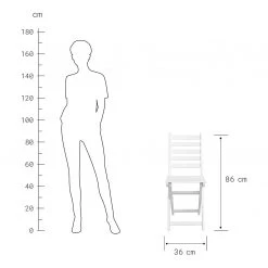 Butlers Chaise de jardin LODGE I - Partiellement en acacia massif - Blanc -Serviettes Soldes 1000339692 220315 500 SKETCH DETAILS P000000001000339692 sketch
