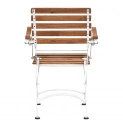 Butlers Chaise de jardin PARKLIFE II - Fer / Partiellement en acacia massif - Blanc / Naturel -Serviettes Soldes 1000341398 220317 031 DETAILS P000000001000341398