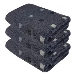 Framsohn Serviette de toilette Quattro (lot de 3) - Éponge - Anthracite