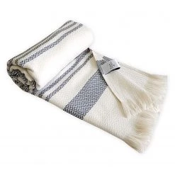 Framsohn Serviette de sauna Zigzag - Éponge - Beige / Gris