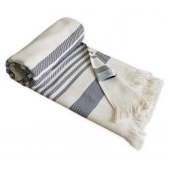 Framsohn Serviette de sauna Boho - Éponge - Beige / Gris