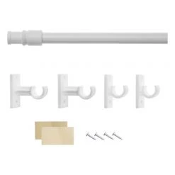 Lichtblick Tringle à rideaux Florida -Métal I - Blanc - 55 - 85 cm (extensible)