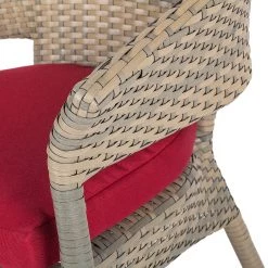 Chaises de jardin Felice (lot de 2) - Polyrotin anthracite / Rouge -Serviettes Soldes gartensessel felice 2er set polyrattan anthrazit rot 1544238