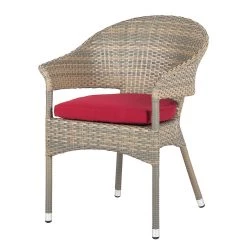 Chaises de jardin Felice (lot de 2) - Polyrotin anthracite / Rouge -Serviettes Soldes gartensessel felice 2er set polyrattan anthrazit rot 1544258