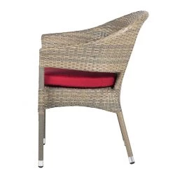 Chaises de jardin Felice (lot de 2) - Polyrotin anthracite / Rouge -Serviettes Soldes gartensessel felice 2er set polyrattan anthrazit rot 1544266