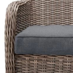 Chaises de jardin Villebon (lot de 2) - Tissu / Polyrotin - Anthracite / Marron -Serviettes Soldes gartensessel villebon 2er set webstoff polyrattan anthrazit braun 5132128