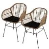 Chaises de jardin Kalo (lot de 2) - Polyrotin / Acier - Marron / Noir -Serviettes Soldes gartenstuhl kalo 2er set polyrattan stahl braun schwarz 5161868