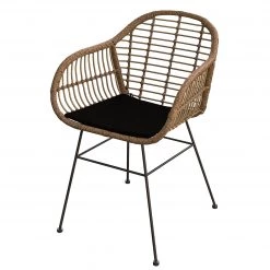 Chaises de jardin Kalo (lot de 2) - Polyrotin / Acier - Marron / Noir -Serviettes Soldes gartenstuhl kalo 2er set polyrattan stahl braun schwarz 5161872