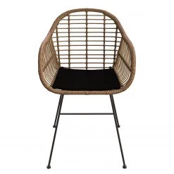 Chaises de jardin Kalo (lot de 2) - Polyrotin / Acier - Marron / Noir -Serviettes Soldes gartenstuhl kalo 2er set polyrattan stahl braun schwarz 5161876