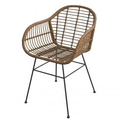 Chaises de jardin Kalo (lot de 2) - Polyrotin / Acier - Marron / Noir -Serviettes Soldes gartenstuhl kalo 2er set polyrattan stahl braun schwarz 5161892