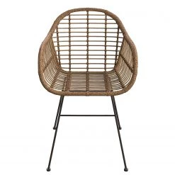 Chaises de jardin Kalo (lot de 2) - Polyrotin / Acier - Marron / Noir -Serviettes Soldes gartenstuhl kalo 2er set polyrattan stahl braun schwarz 5161896