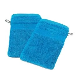 Linge de toilette Tom Tailor - Turquoise - Gant de toilette (lot de 2) - 16 x 22 cm -Serviettes Soldes handtuch tom tailor 2er set tuerkis 517547
