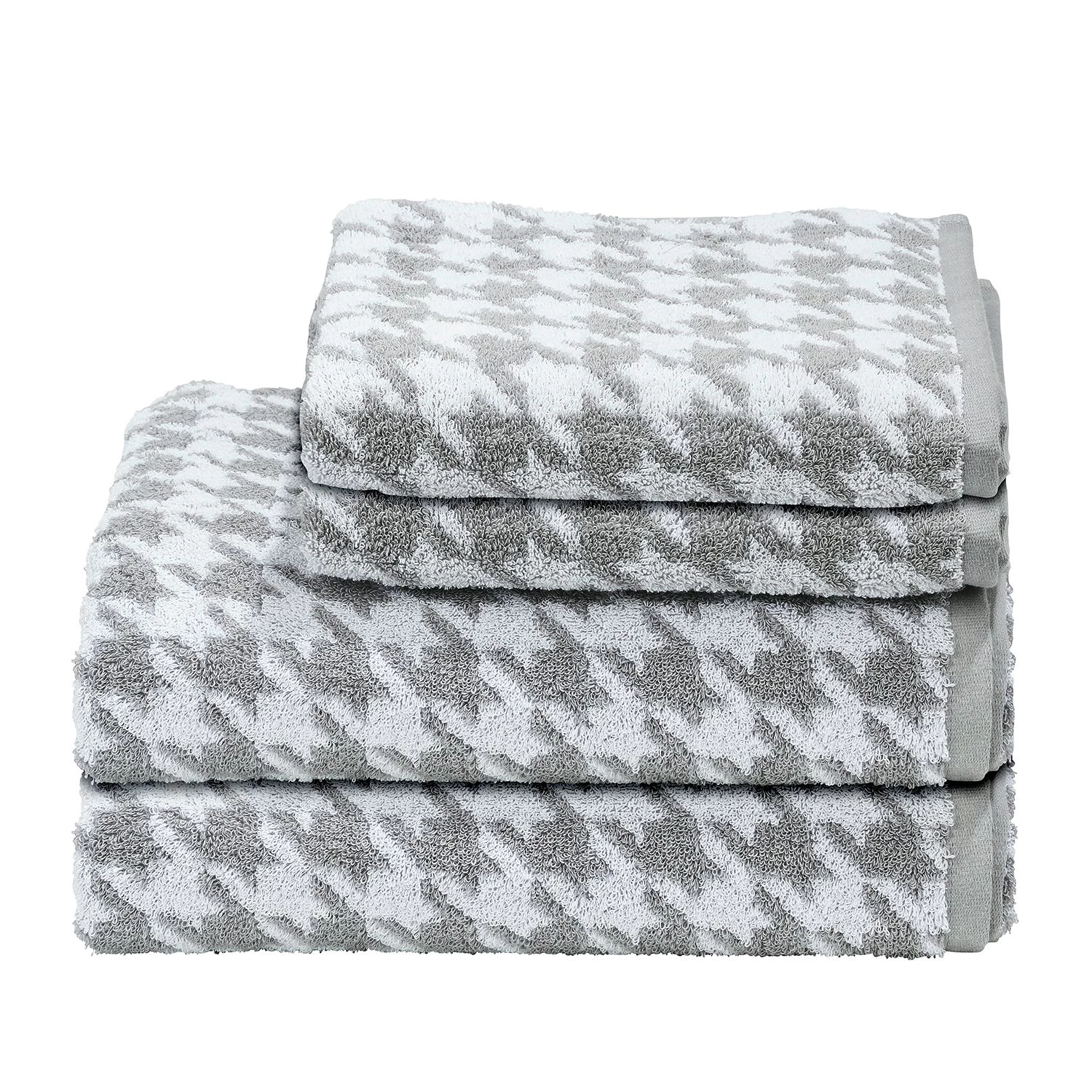 Twentyfour Serviette de toilette Day Bird I - Étoffe de coton - Blanc / Argenté 3 Twentyfour Serviette de toilette Day Bird I - Étoffe de coton - Blanc / Argenté