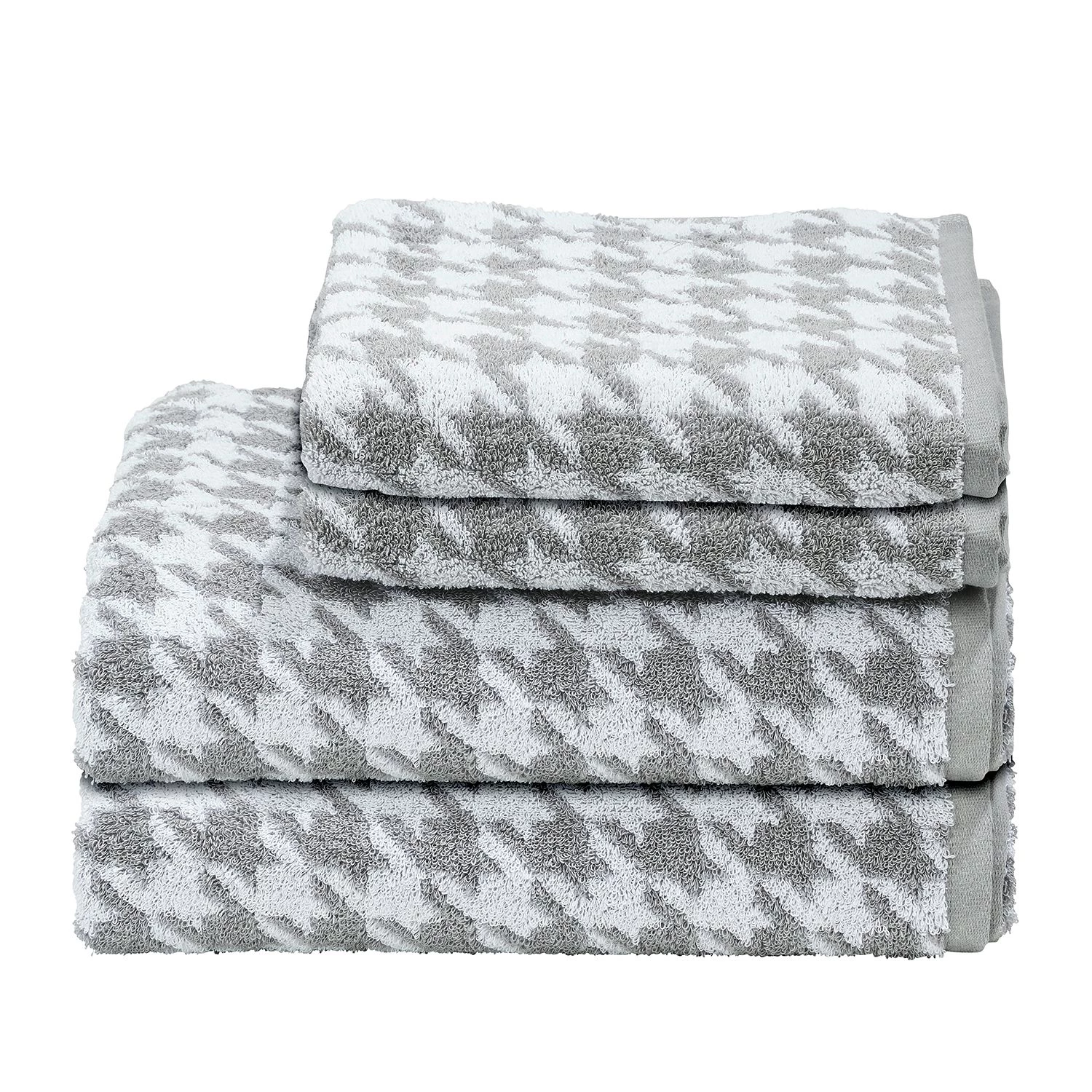 Twentyfour Serviette de toilette Day Bird II - Étoffe de coton - Blanc / Argenté 3 Twentyfour Serviette de toilette Day Bird II - Étoffe de coton - Blanc / Argenté