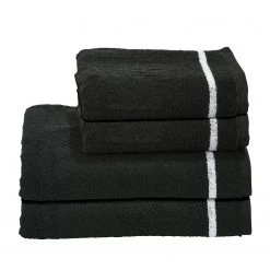 Twentyfour Serviette de toilette Day One Star I - Étoffe de coton - Blanc / Noir