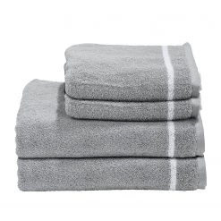 Twentyfour Serviette de toilette Day One Star II - Étoffe de coton - Blanc / Argenté