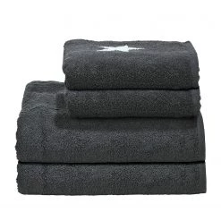 Twentyfour Serviette de toilette Day Stars I - Étoffe de coton - Blanc alpin / Anthracite