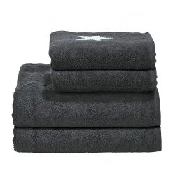 Twentyfour Serviette de toilette Day Stars II - Étoffe de coton - Blanc alpin / Anthracite