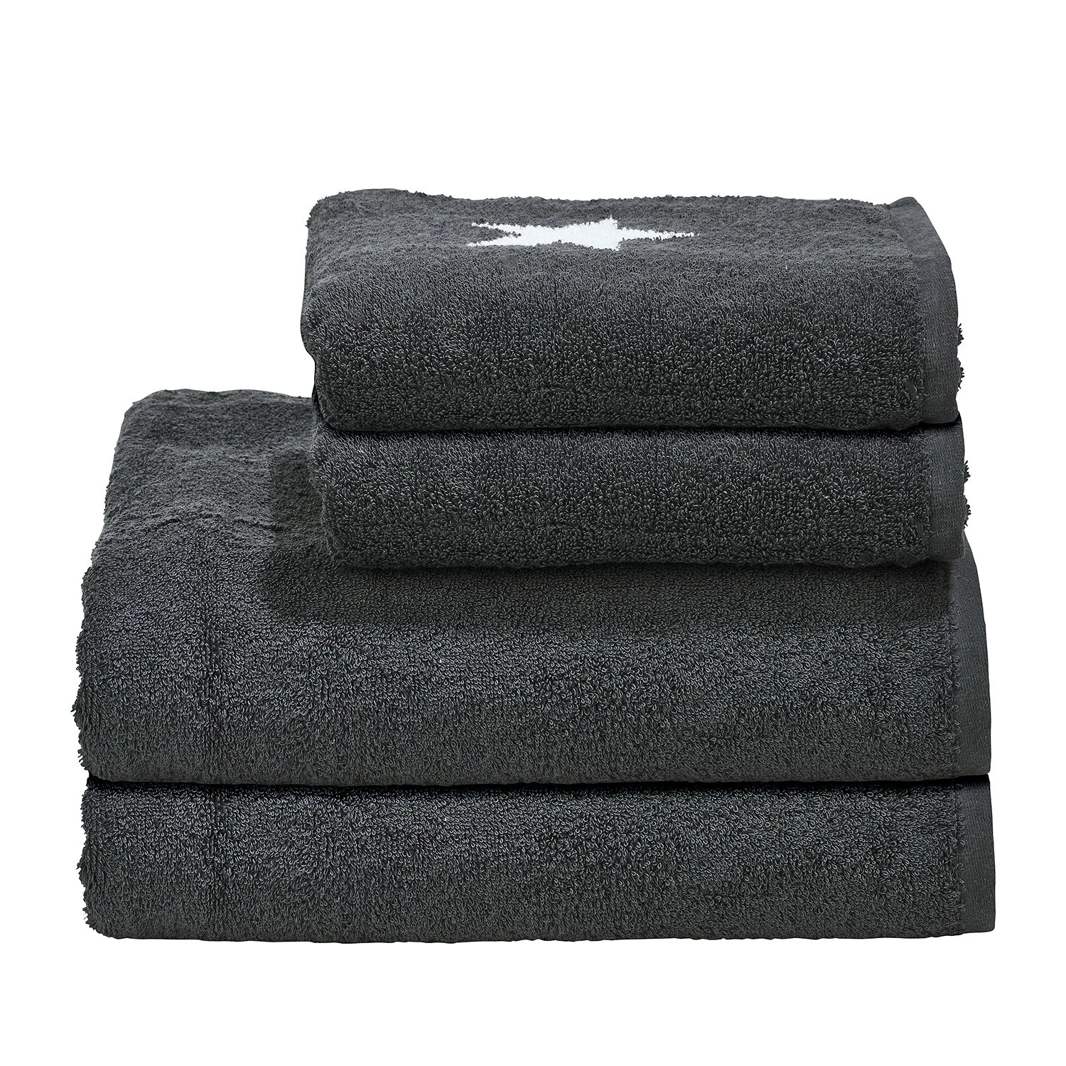 Twentyfour Serviette de toilette Day Stars II - Étoffe de coton - Blanc alpin / Anthracite 3 Twentyfour Serviette de toilette Day Stars II - Étoffe de coton - Blanc alpin / Anthracite