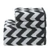 Twentyfour Serviette de toilette Day Zickzack I - Étoffe de coton - Blanc alpin / Anthracite -Serviettes Soldes handtuchset day zickzack i 4 teilig baumwollstoff 4646080