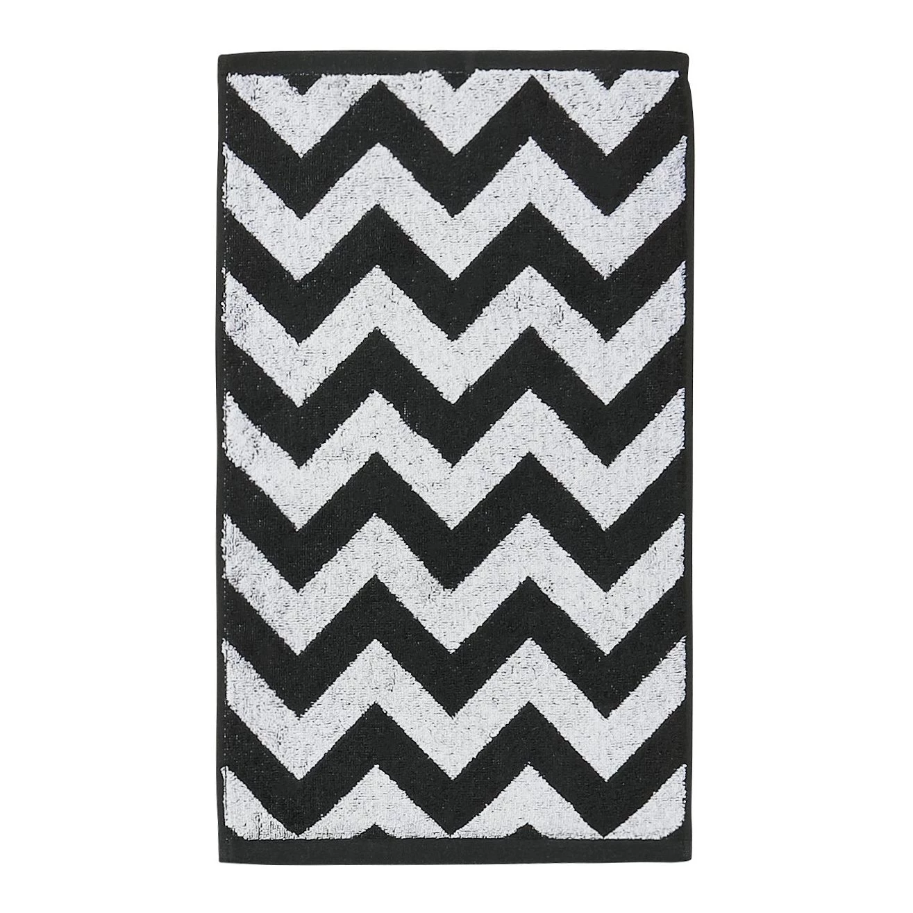 Twentyfour Serviette de toilette Day Zickzack II - Étoffe de coton - Blanc / Noir 4 Twentyfour Serviette de toilette Day Zickzack II - Étoffe de coton - Blanc / Noir – Image 2