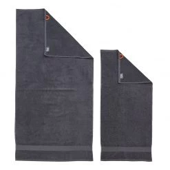 Twentyfour Set de 4 serviettes de toilette Deluxe - Étoffe de coton - Anthracite -Serviettes Soldes handtuchset deluxe 4 teilig baumwollstoff anthrazit 5027344