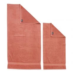 Twentyfour Set de 4 serviettes de toilette Deluxe - Étoffe de coton - Corail -Serviettes Soldes handtuchset deluxe 4 teilig baumwollstoff koralle 5027284