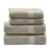 Twentyfour Set de 4 serviettes de toilette Deluxe - Étoffe de coton - Taupe -Serviettes Soldes handtuchset deluxe 4 teilig baumwollstoff taupe 5027300
