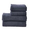 Twentyfour Serviette de toilette Prov Honeycomb II - Étoffe de coton - Bleu foncé -Serviettes Soldes handtuchset prov honeycomb ii 4 teilig baumwollstoff dunkelblau 4646580