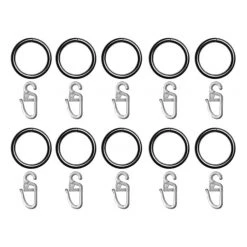 Lichtblick Anneaux pour rideau Rusko I (lot de 10) - Métal - Argenté