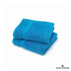 Linge de toilette Tom Tailor - Turquoise - Gant de toilette (lot de 2) - 16 x 22 cm -Serviettes Soldes tom tailor badetuecher in farbe tuerkis 1167752